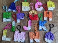 
              Cute Mini Alphabet Letters Push Button Bubble Pop Fidget Sensory Toy Key Ring
            