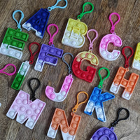 Cute Mini Alphabet Letters Push Button Bubble Pop Fidget Sensory Toy Key Ring