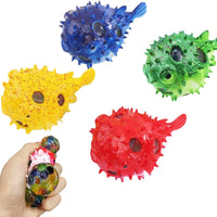 Cute Tactile Squeezy Beaded Puffer Fish Orb Bead Balls Stress Toy