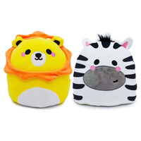 Rori The Lion And Bali The Zebra Reversible Squish Plush Sensory Toy Pillow Cushion