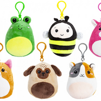 9cm Oh So Soft Super Squishy Plush Sensory Toy Clip On Keyring Animals - Series 1