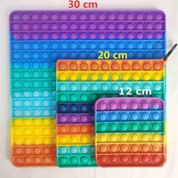 Rainbow Square Mega 30cm Extra Large Push Button Bubble Pop Fidget Sensory Toy