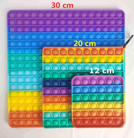 Rainbow Square Mega 30cm Extra Large Push Button Bubble Pop Fidget Sensory Toy