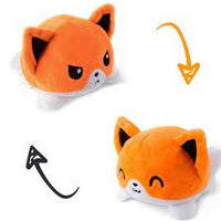 Cute Kawaii Reversible Flip Plush Mood Cat - Orange