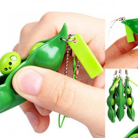 Pea Poppers Pea Pod Squeeze A Bean Silent Fidget Sensory Toy Keyring