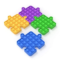 Push Button Bubble Pop It Fidget Sensory Toy - Jigsaw Puzzle Set Of 4