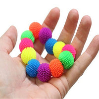 Rubber Noodle Pom Pom Bracelet Sensory Fidget Tactile Pompom Toy