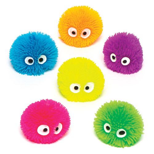 Pack of 6 Cute Bright Soft Squeezy Hedgehog Heads Tactile Balls