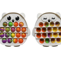 Push Bubble Pop with white plastic tray and coloured buttons - Owl