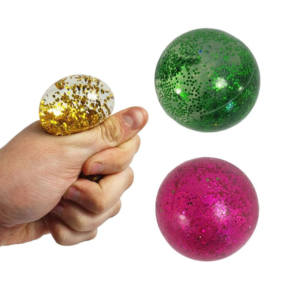 Glitter Water-Filled Squeeze Stress Balls - Sensory Stress Fidget Toy