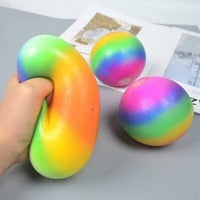 
              Rainbow Squishy Stress Ball Sensory Fidget Stress balls Knead Squeeze 7cm
            