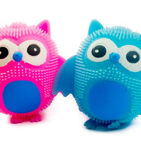 Cute Flashing Light Up Squidgy Textured Owls